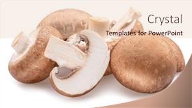  Presentation with champignon mushroom - Slide set featuring brown-cap-champignons-with-slices background and a lemonade colored foreground