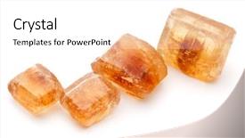  Presentation with sugar cane - Presentation theme featuring brown caramelized lump cane sugar background and a white colored foreground