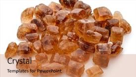  Presentation with sugar cane - PPT theme enhanced with brown caramelized lump cane sugar cube isolated on white background cutout background and a coral colored foreground