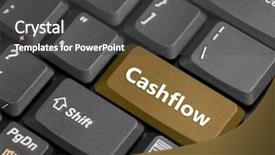  Presentation with key performance indicators - PPT theme with brown cashflow key on keyboard background and a dark gray colored foreground