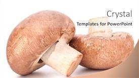  Presentation with champignon mushroom - Presentation design featuring beautiful sunrise view of seascape of george town penang malaysia background and a ocean colored foreground