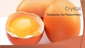  Presentation with egg - PPT theme enhanced with brown-chicken-eggs-and-egg background and a yellow colored foreground