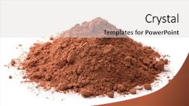  Presentation with cocoa - Slides featuring brown chocolate - cocoa powder isolated on white background and a light gray colored foreground