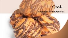  Presentation with pastries - Colorful slide deck enhanced with brown chocolate - custard pastries isolated on white backdrop and a  colored foreground