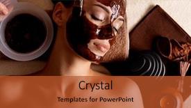  Presentation with beauty cosmetic - Presentation theme enhanced with brown chocolate - spa therapy for young woman background and a red colored foreground