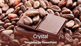  Presentation with cocoa beans - Presentation design with brown chocolate and cocoa beans background and a tawny brown colored foreground