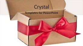  Presentation with red bow - Amazing presentation having brown christmas - present box wrapped red ribbon backdrop and a coral colored foreground