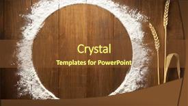  Presentation with flour - Audience pleasing PPT theme consisting of brown circle - flour powder and wheat ears backdrop and a tawny brown colored foreground