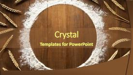  Presentation with powder - PPT layouts featuring brown circle - flour powder on wooden background background and a tawny brown colored foreground