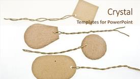  Presentation with cardboard - Cool new presentation theme with brown circle - set of cardboard tags backdrop and a  colored foreground