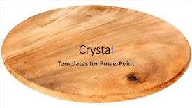  Presentation with wooden - Slide set consisting of brown circle - wooden board isolated on white background and a yellow colored foreground