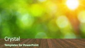  Presentation with green - Cool new PPT theme with brown circle - wooden table place and green backdrop and a tawny brown colored foreground