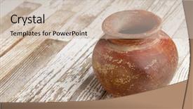  Presentation with clay - Cool new slides with brown clay plant pot backdrop and a soft green colored foreground