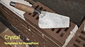  Presentation with brick - Theme featuring brown clinker brick masonry background and a tawny brown colored foreground