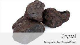  Presentation with coal - Theme consisting of brown coal isolated on white background and a white colored foreground