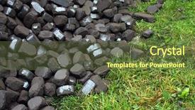  Presentation with coal mining - Slide deck consisting of brown coal tilt background and a tawny brown colored foreground