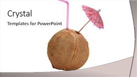 Presentation with coconut shell - Amazing presentation having brown coconut with a straw backdrop and a  colored foreground