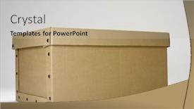  Presentation with lid - Colorful PPT layouts enhanced with brown-color-paper-box backdrop and a soft green colored foreground