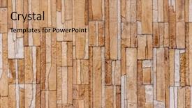  Presentation with stacked stone wall - Presentation theme having brown color stacked in layers background and a coral colored foreground