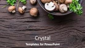  Presentation with colored - Colorful slides enhanced with brown-colored-common-mushrooms backdrop and a dark gray colored foreground