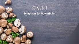  Presentation with mushrooms - Colorful PPT layouts enhanced with brown-colored-edible-mushrooms backdrop and a gray colored foreground