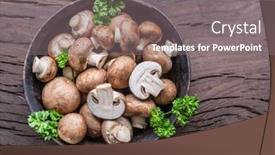  Presentation with mushrooms - Amazing PPT layouts having brown-colored-edible-mushrooms backdrop and a gray colored foreground