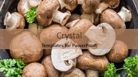  Presentation with mushrooms - PPT layouts with brown-colored-edible-mushrooms background and a coral colored foreground
