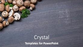  Presentation with mushrooms - Colorful presentation design enhanced with brown-colored-edible-mushrooms backdrop and a gray colored foreground