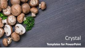  Presentation with mushrooms - PPT theme featuring brown-colored-edible-mushrooms background and a gray colored foreground