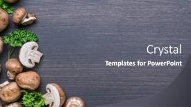  Presentation with mushrooms - Colorful PPT layouts enhanced with brown-colored-edible-mushrooms backdrop and a gray colored foreground