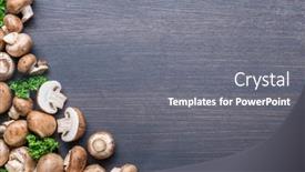  Presentation with mushrooms - Theme enhanced with brown-colored-edible-mushrooms background and a gray colored foreground