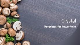  Presentation with mushrooms - Slide set enhanced with brown-colored-edible-mushrooms background and a gray colored foreground