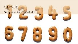  Presentation with numbers - PPT theme featuring brown-cookies-numbers-zero background and a lemonade colored foreground