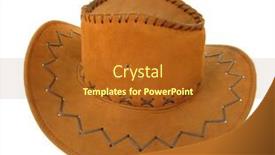  Presentation with cowboy hat - Beautiful slides featuring brown cowboy hat backdrop and a tawny brown colored foreground