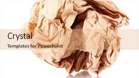  Presentation with brown - PPT layouts enhanced with brown crumpled paper balls isolated background and a coral colored foreground