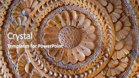  Presentation with brown floral - Beautiful presentation theme featuring brown curves - artistic carved floral pattern backdrop and a tawny brown colored foreground