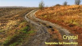  Presentation with fall - Presentation having brown curves - beautiful fall scene on curved background and a tawny brown colored foreground