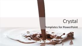  Presentation with chocolate splash - Audience pleasing theme consisting of brown curves - splash of chocolate isolated backdrop and a light gray colored foreground