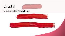  Presentation with lines red and white - Colorful slide set enhanced with brown curves - three red lines isolated backdrop and a  colored foreground