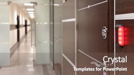  Presentation with electronic security - Slide deck enhanced with brown doors and electronic background and a tawny brown colored foreground