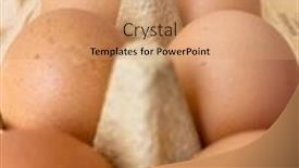  Presentation with box carton - PPT layouts with brown-eggs-in-cardboard-egg background and a coral colored foreground