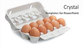  Presentation with box carton - Colorful presentation design enhanced with brown eggs in egg carton backdrop and a white colored foreground