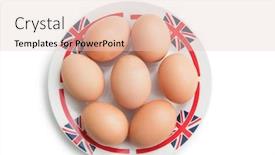  Presentation with white plate - Presentation theme consisting of brown-eggs-in-plate-over background and a lemonade colored foreground