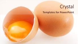  Presentation with broken egg - PPT layouts with brown-eggs-on-a-white background and a lemonade colored foreground