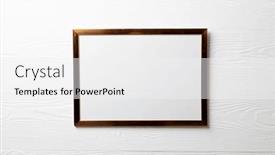 Presentation with interior design - PPT theme with brown-empty-frame-with-copy background and a white colored foreground