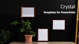  Presentation with plants - Theme featuring brown-empty-frames-with-copy background and a black colored foreground