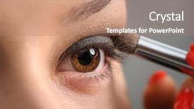  Presentation with makeup - Colorful presentation design enhanced with smokey eyes - brown eye smoky makeup backdrop and a coral colored foreground