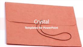  Presentation with manilla folder open papers - Beautiful PPT theme featuring brown folder for important papers backdrop and a coral colored foreground