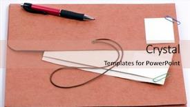  Presentation with manilla folder open papers - Audience pleasing theme consisting of brown folder with important confidential backdrop and a coral colored foreground