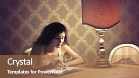  Presentation with girl reading - Slides consisting of brown girl reading a book background and a  colored foreground